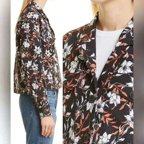 Rag & Bone Jessie Floral Print Linen Shirt Jacket NEW - Picture 8 of 8